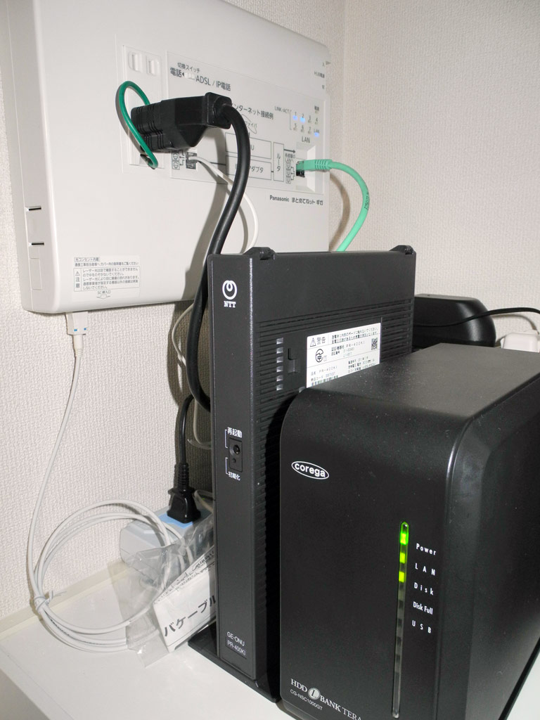 ルータとNASと組込みHub