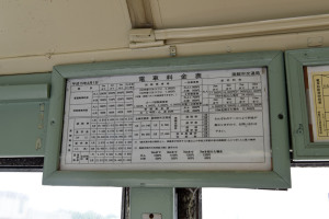 函館市電の運賃表